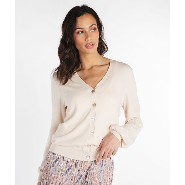 Esqualo Cardigan Basic V-neck Light Sand